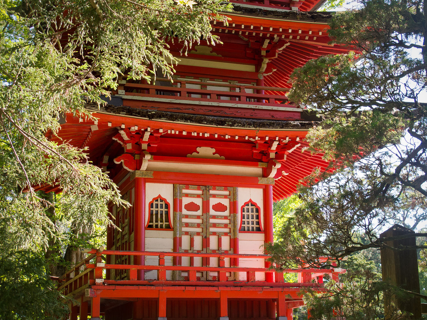 Red Pagoda in Japanese Tea Garden Red Pagoda in Japanese Tea Garden