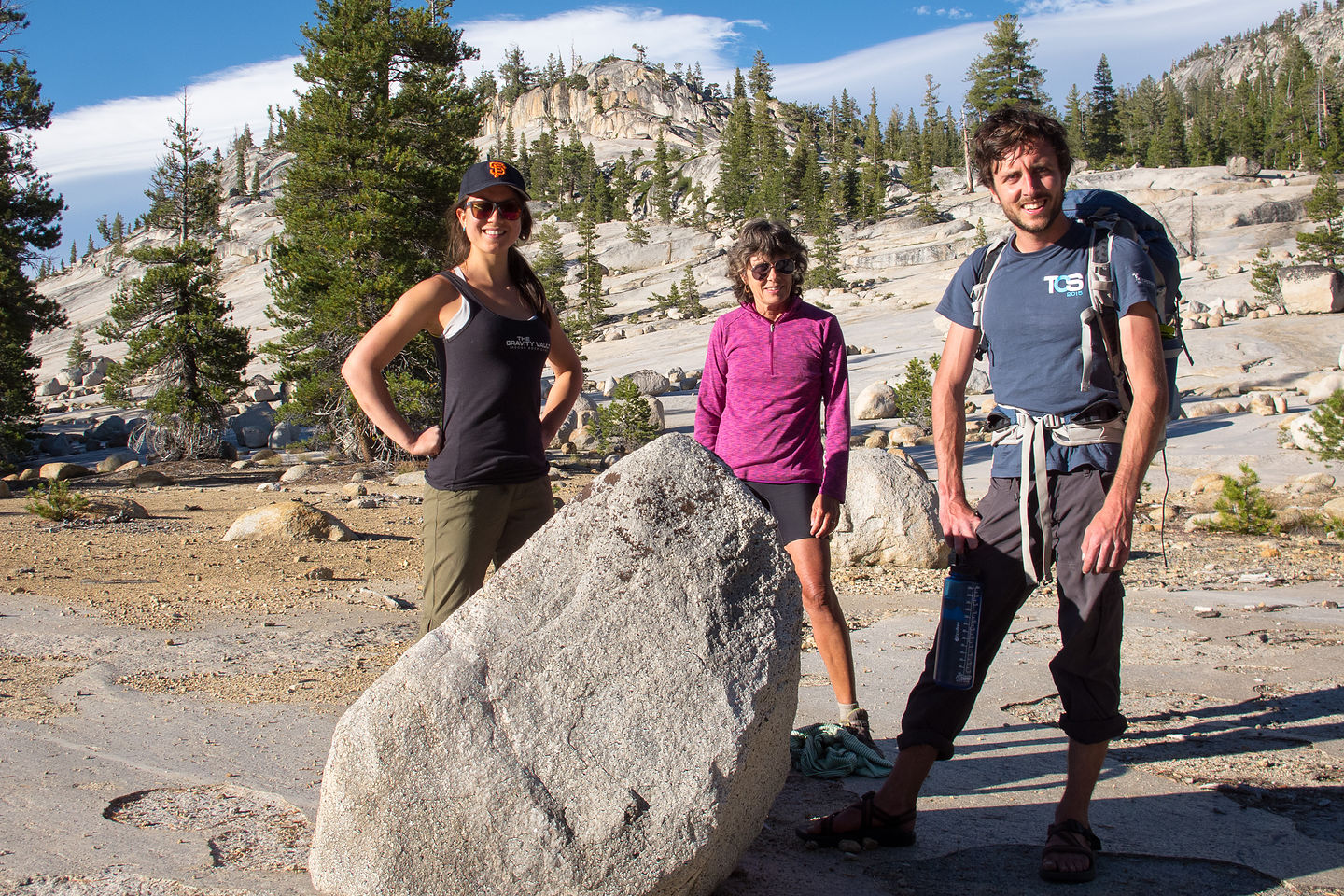 Celeste, Lolo, and Andrew on hike out of Murphy's Creek Celeste, Lolo, and Andrew on hike out of Murphy's Creek