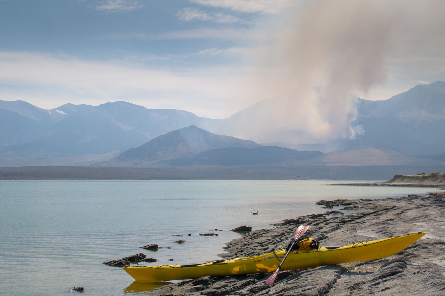 Yosemite Fires Smoke view from Paoha Island