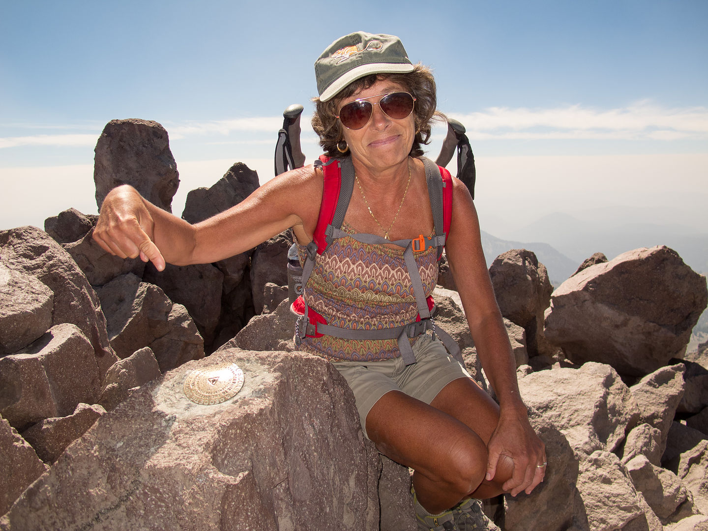 Lolo with Roo-Rat Hat at Lassen Peak Lolo with Roo-Rat Hat at Lassen Peak