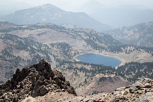 Helen Lake View from Lassen Peak Hike