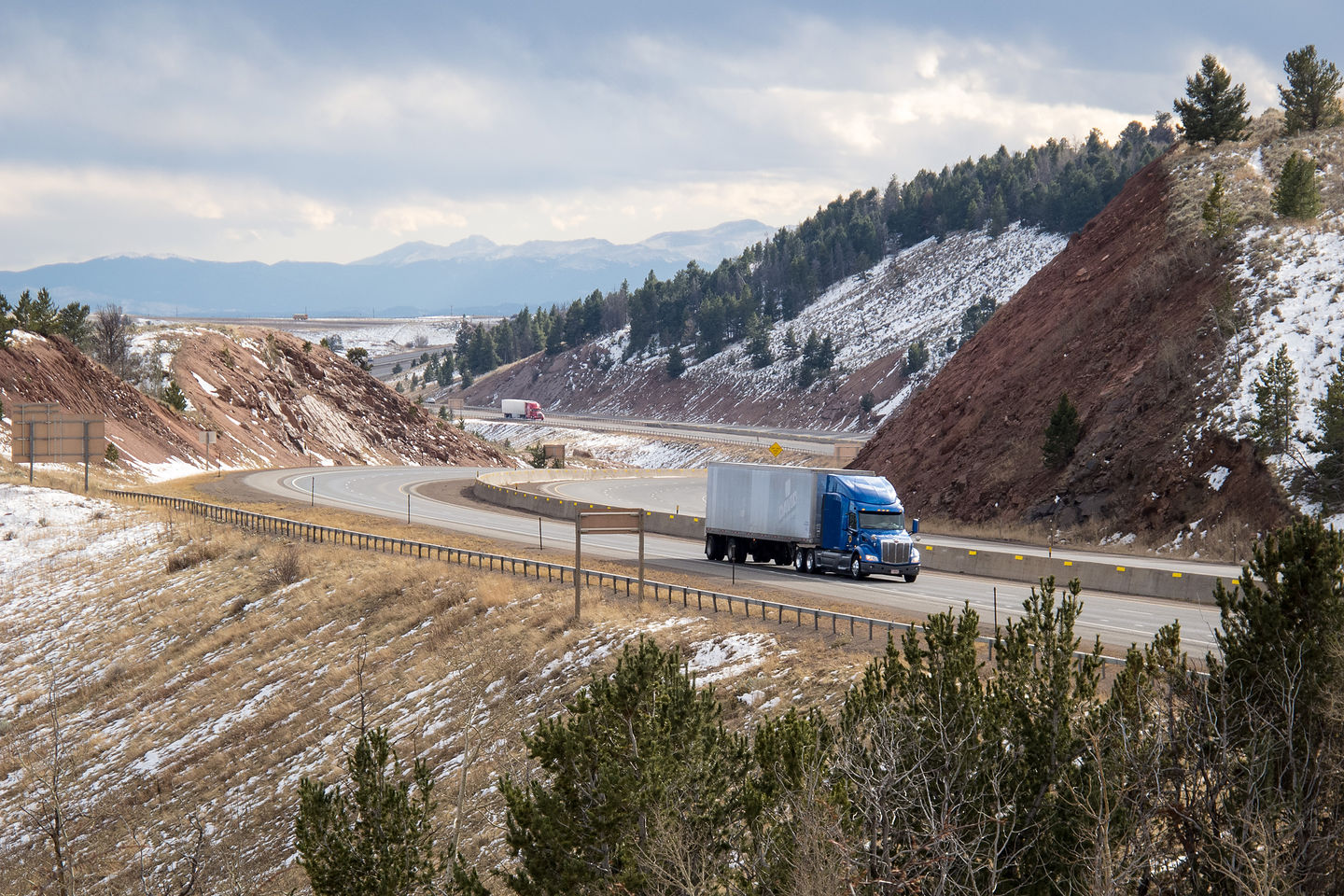 Trucks on Highest Point of Lincoln Highway Trucks on Highest Point of Lincoln Highway