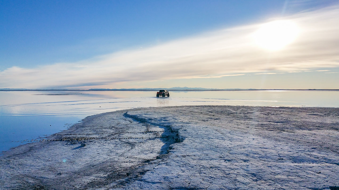 Truck on Bonneville Salt Flats Truck on Bonneville Salt Flats