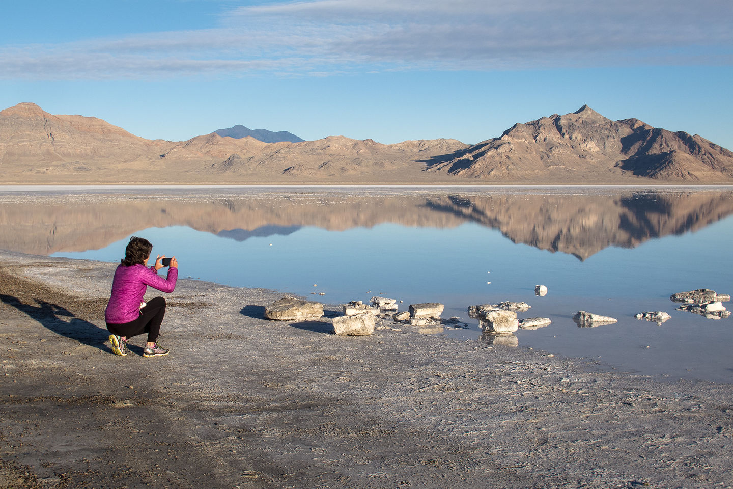 Lolo Photographing Bonneville Salt Flats Lolo Photographing Bonneville Salt Flats