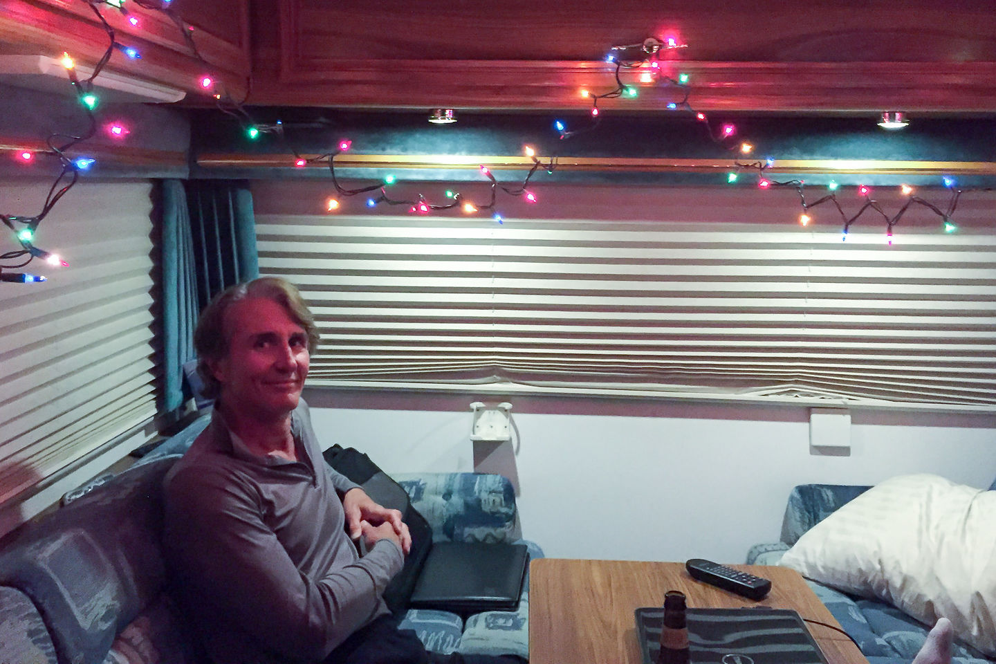 Herb in RV with XMAS Lights Herb in RV with XMAS Lights