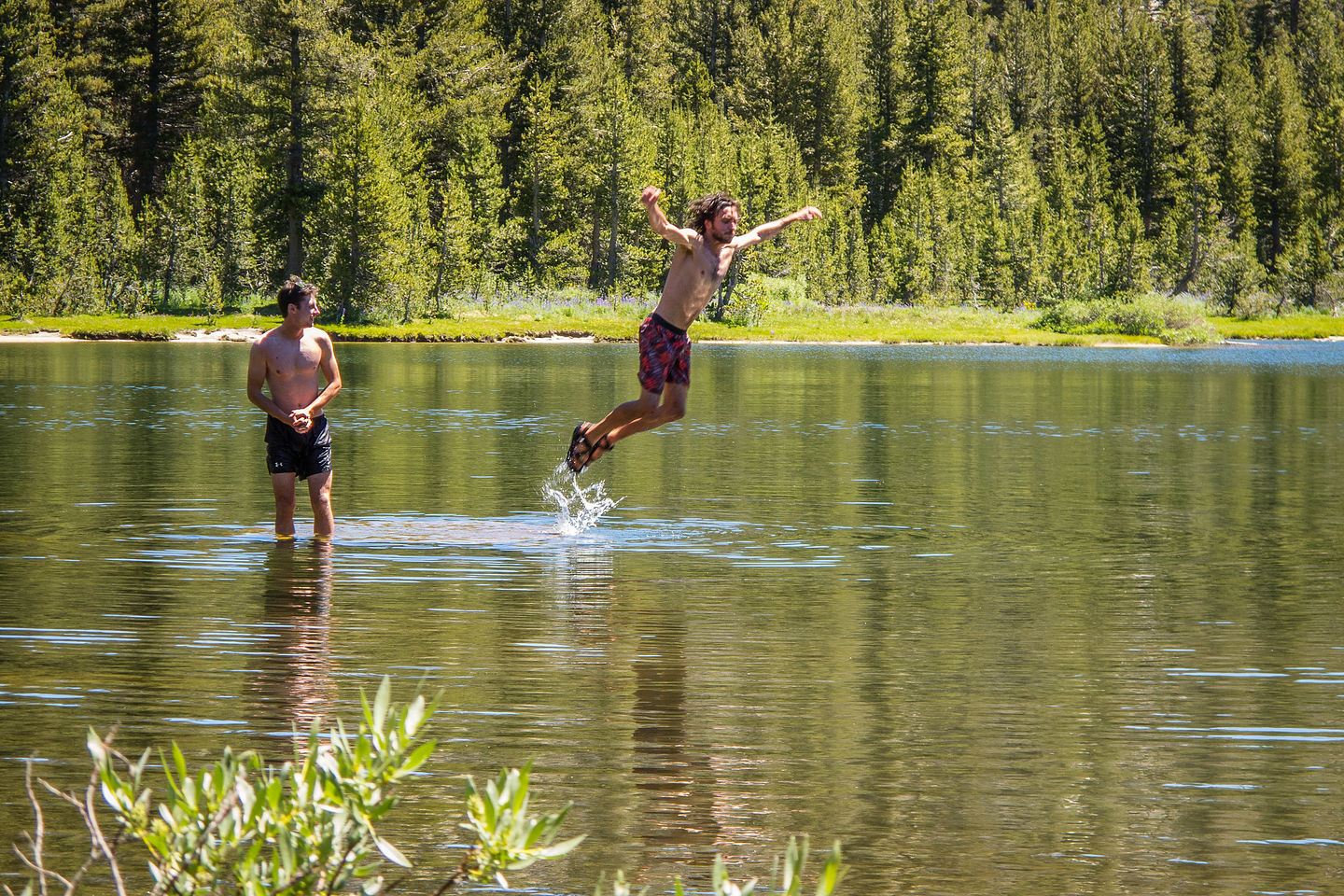 Swimming in Upper Sunrise Lake Swimming in Upper Sunrise Lake