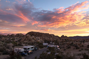Sunset on Jumbo Rocks Campground