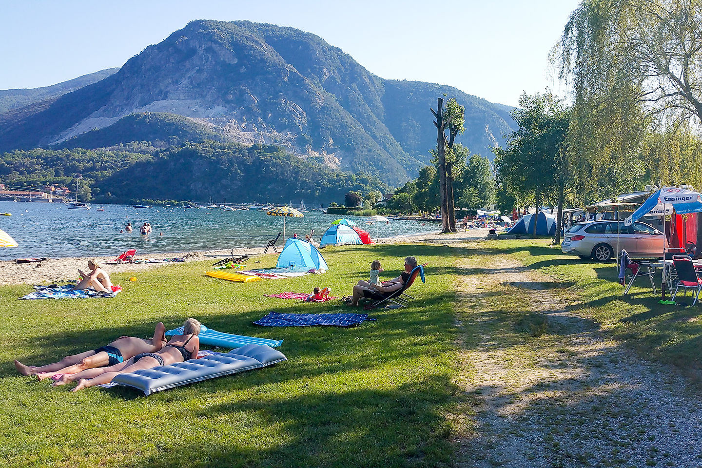 Campground beach on Lake Maggiore Campground beach on Lake Maggiore