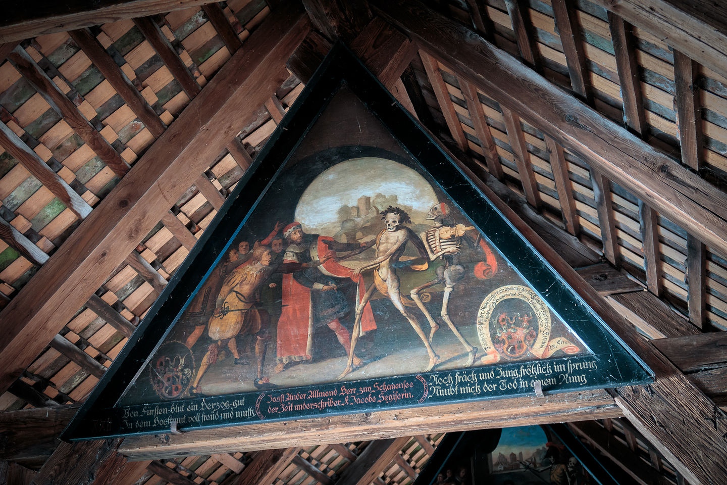 Dance of Death in the rafters of the Spruerbrucke Dance of Death in the rafters of the Spruerbrucke