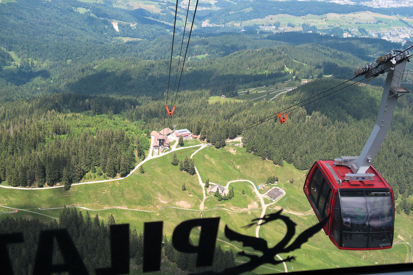 3rd leg of Golden Round Trip - cable car descent from Mt. Pilatus 3rd leg of Golden Round Trip - cable car descent from Mt. Pilatus