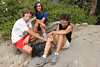 Lolo and boys resting on 4-mile trail