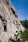 The boys belaying Erin and Celeste at Murphy's Creek