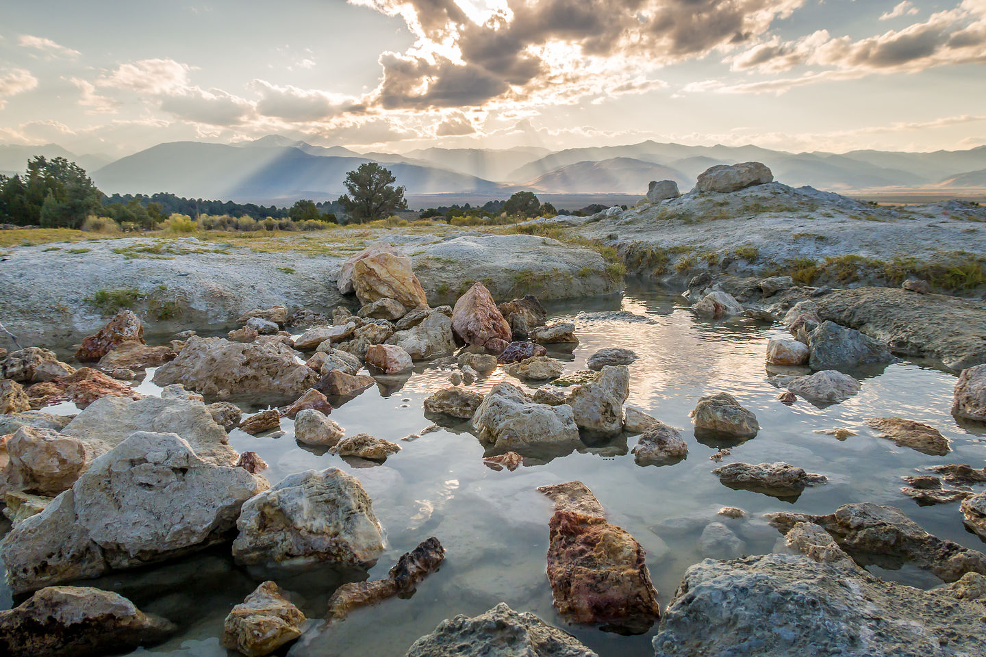 Geothermal field at Travertine Hot Springs