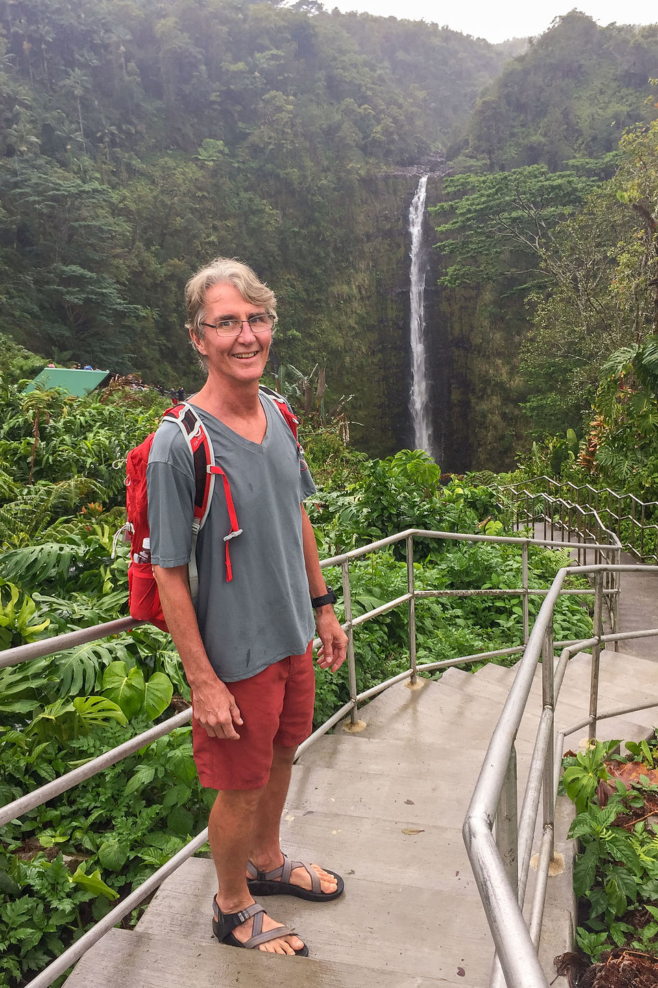 Herb at Akaka Fall viewpoint Herb at Akaka Fall viewpoint