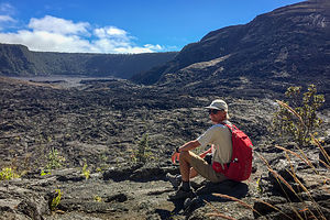 Herb getting ready to descend into Kilauea Iki Crater