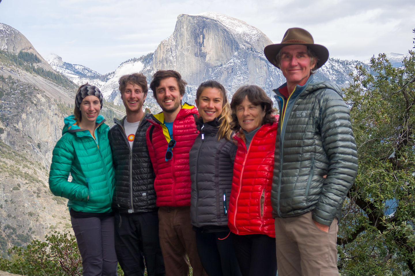 Happy family on the hike to the top of Yosemite Falls