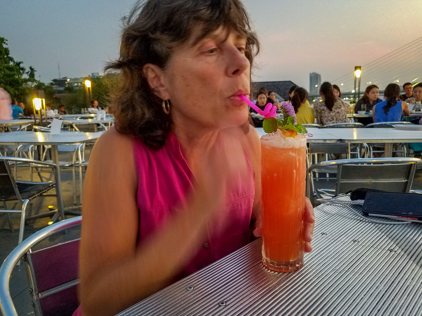 Lolo enjoying her first Mai Tai in Thailand Lolo enjoying her first Mai Tai in Thailand