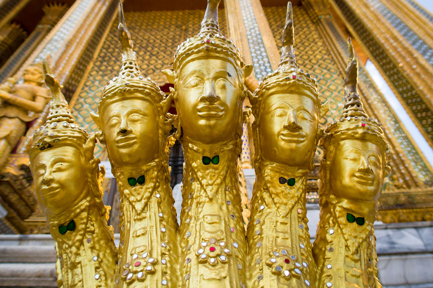 5-headed nagas of Wat Phra Kaew 5-headed nagas of Wat Phra Kaew