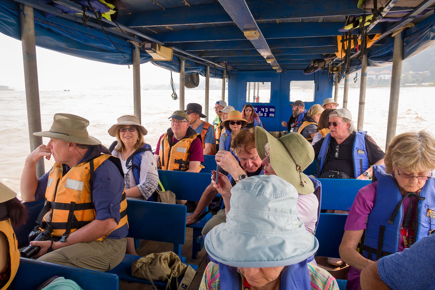 Boat on Mekong River to Laos