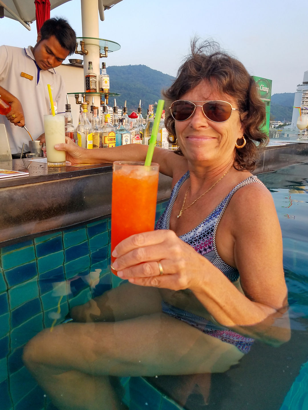 Mai Tai time in the Charm Resort hotel pool