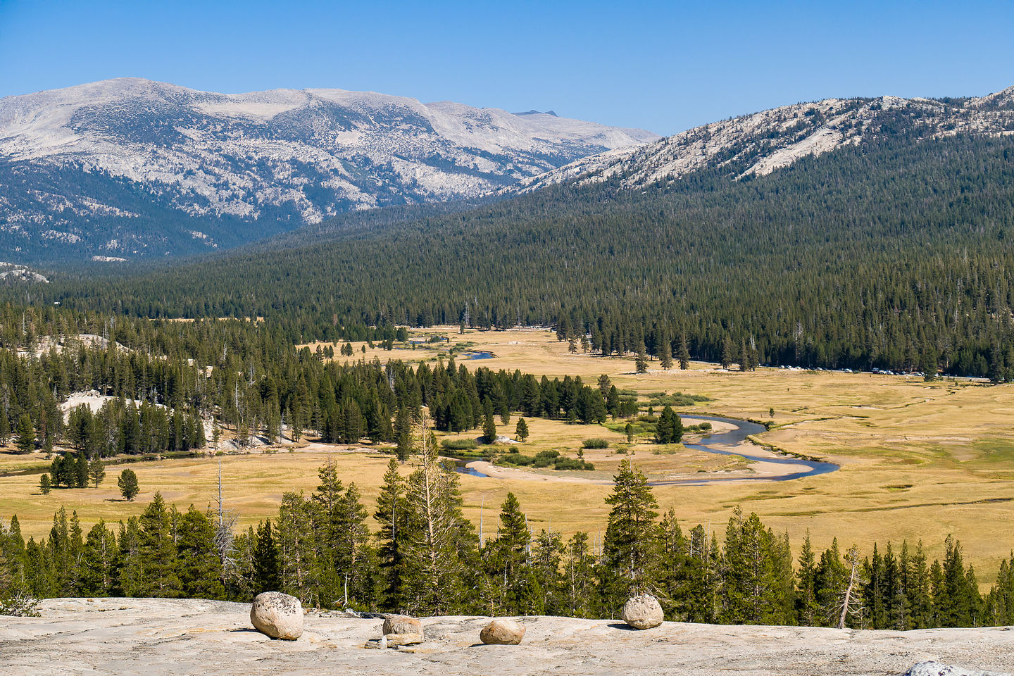 View of Tuolumne Meadows from atop Pothole Dome View of Tuolumne Meadows from atop Pothole Dome