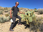 Herb making friends with the cacti on the Rock Spring Loop