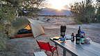 Motorcycle Camping in Furnace Creek Desert