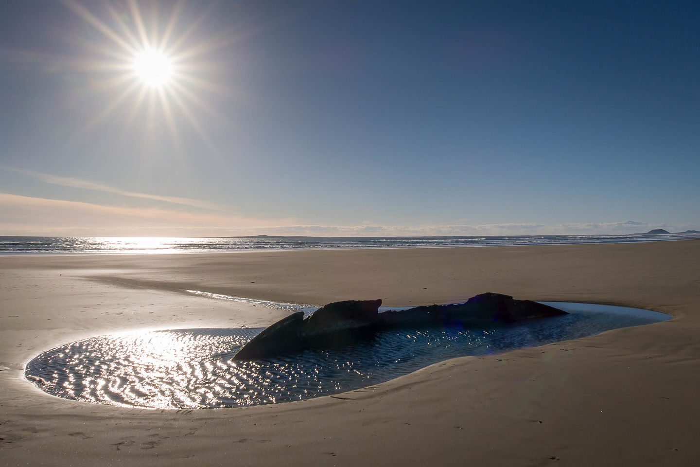 Old shipwreck along the San Quintin beach