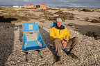 Herb enjoying his Tecate in the Kuyima campsite