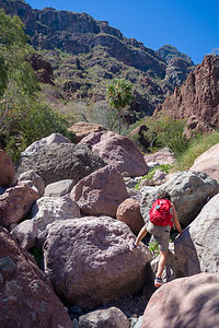 At little too much boulder scrambling in Tabor Canyon