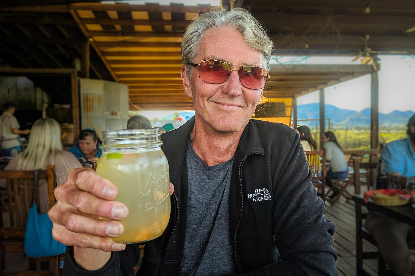 Enjoying lunch at Finca Altozano in the Valle de Guadalupe Enjoying lunch at Finca Altozano in the Valle de Guadalupe