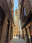The narrow alleyways of the Gothic Quarter