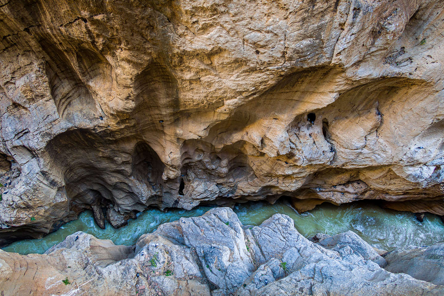 Looking down into the Garganta del Chorro gorge Looking down into the Garganta del Chorro gorge