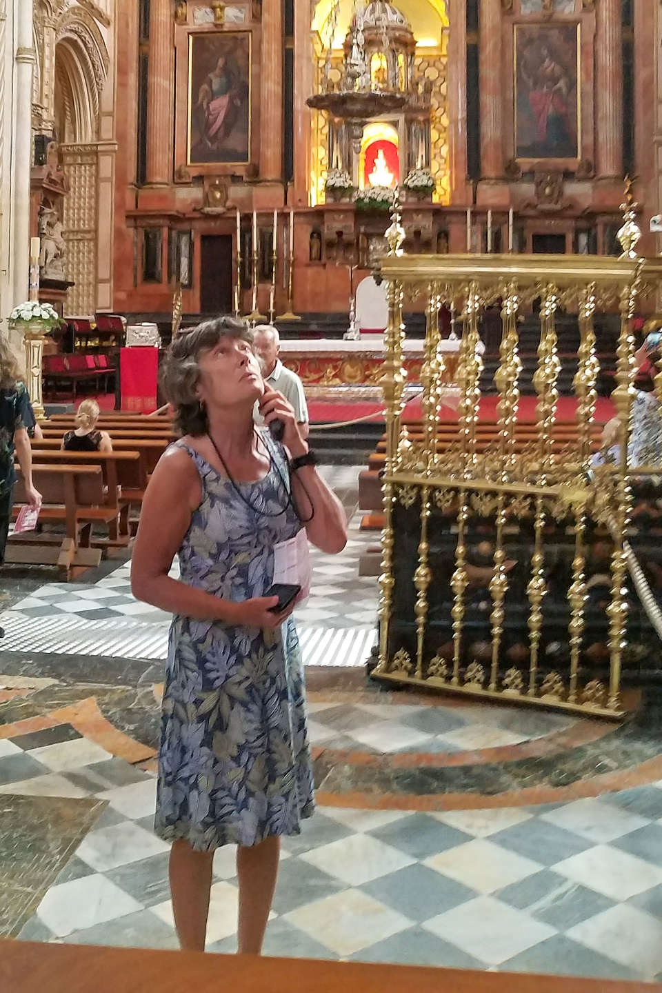 Lolo in the cathedral portion of the Mezquita