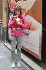 Lolo enjoying her birthday cafe con helado (ice cream)