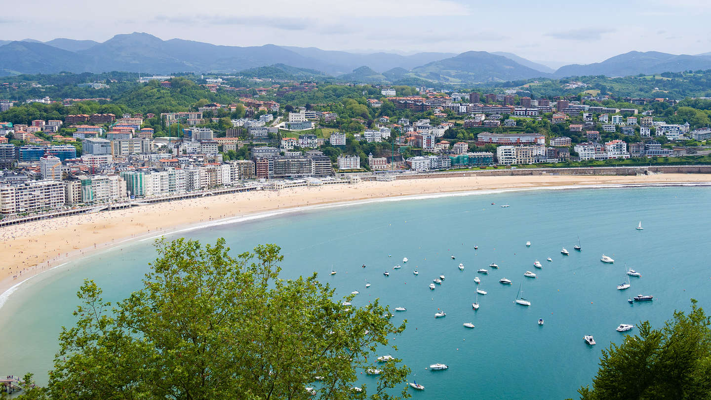 View of La Playa de La Concha from atop Mount Urgull View of La Playa de La Concha from atop Mount Urgull