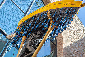 Dali’s boat, with blue tears made of condoms to express his grief for the loss of his soulmate and wife Gala