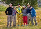 The gang setting off on their hike