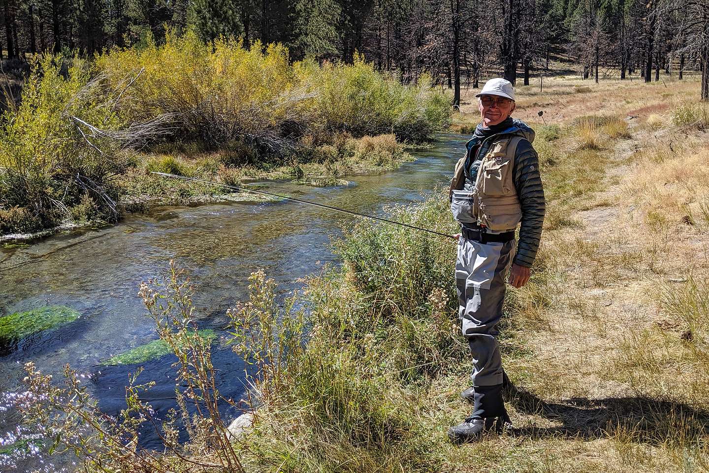 Herb fishing the Owens River Herb fishing the Owens River