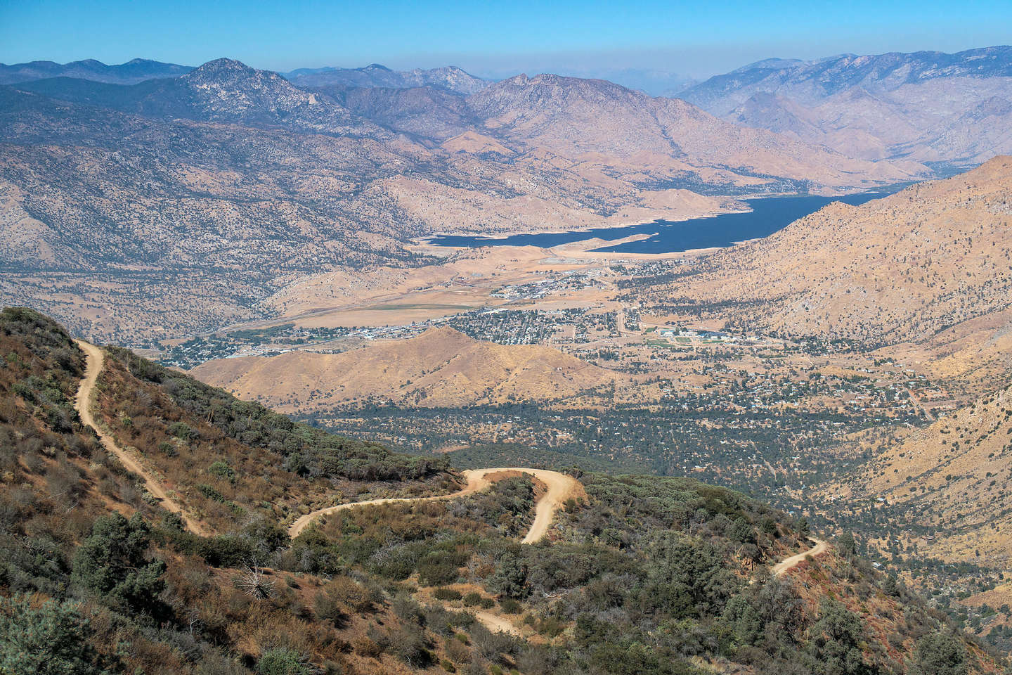 Twisty road down to Lake Isabella Twisty road down to Lake Isabella