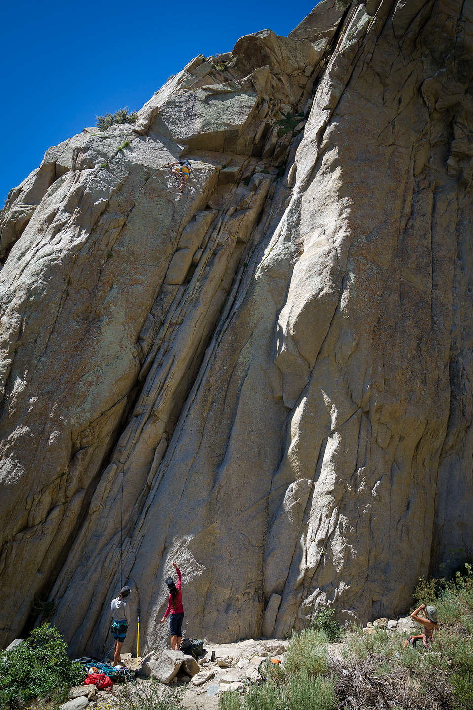 Our sons climbing at Pine Creek Canyon