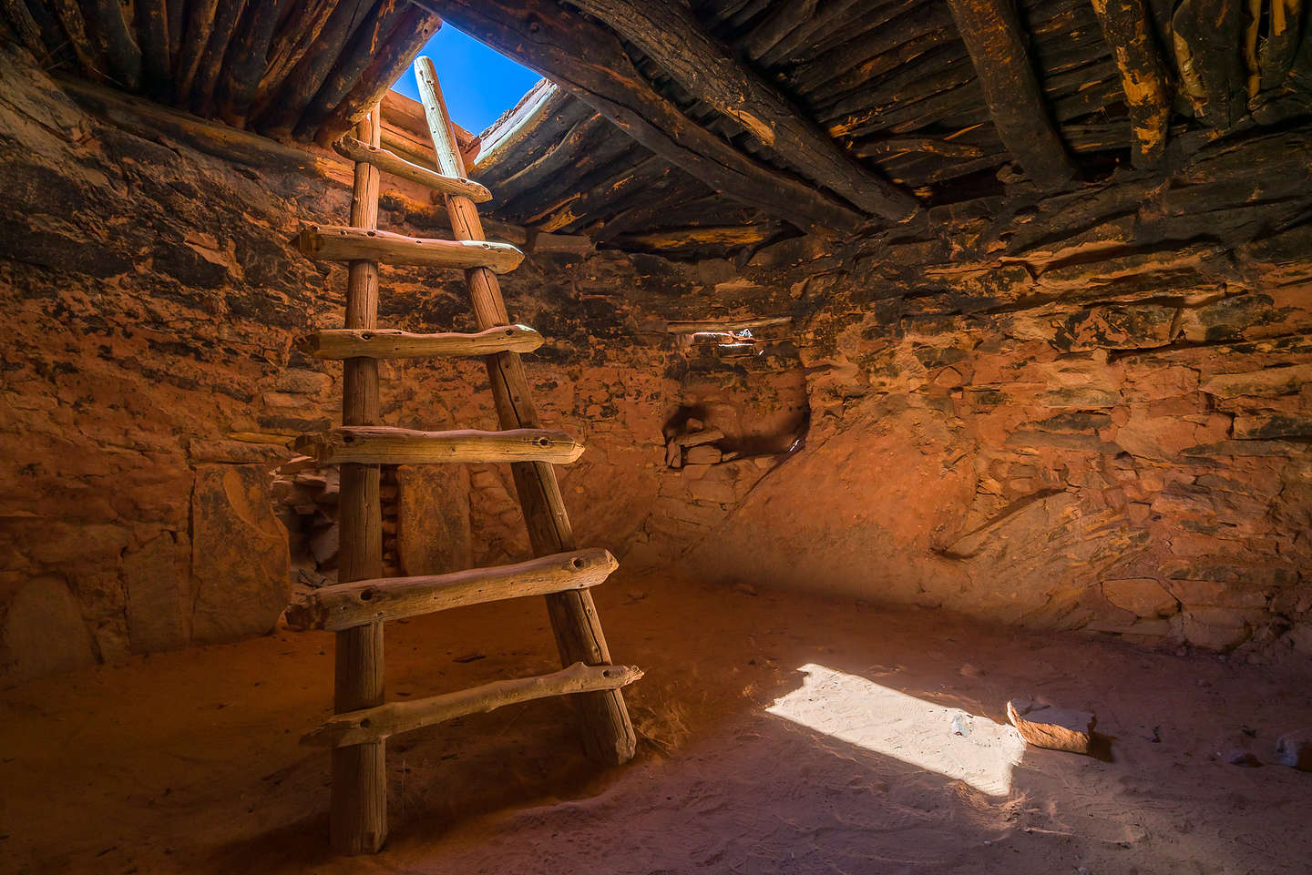 Inside the Defiance House kiva Inside the Defiance House kiva