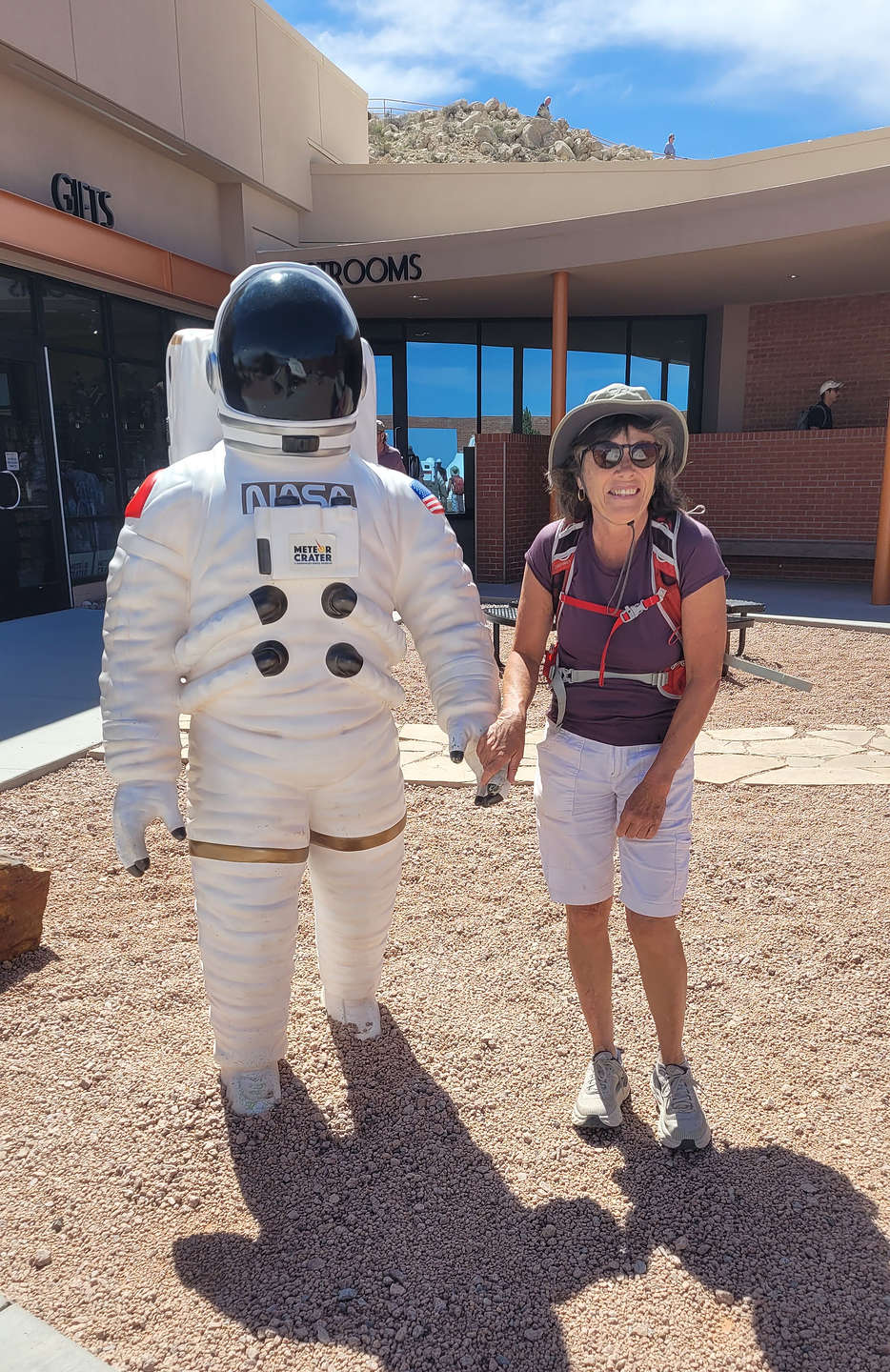 Lolo making friends at Meteor Crater Lolo making friends at Meteor Crater