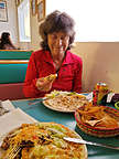 Lolo looking very please at the Salt Flats Cafe