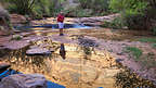 Setting off on the Grandstaff Trail hIke to Morning Glory Natural Bridge