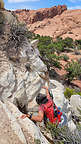 Some rock scrambling along the Upper Muley Twist hike