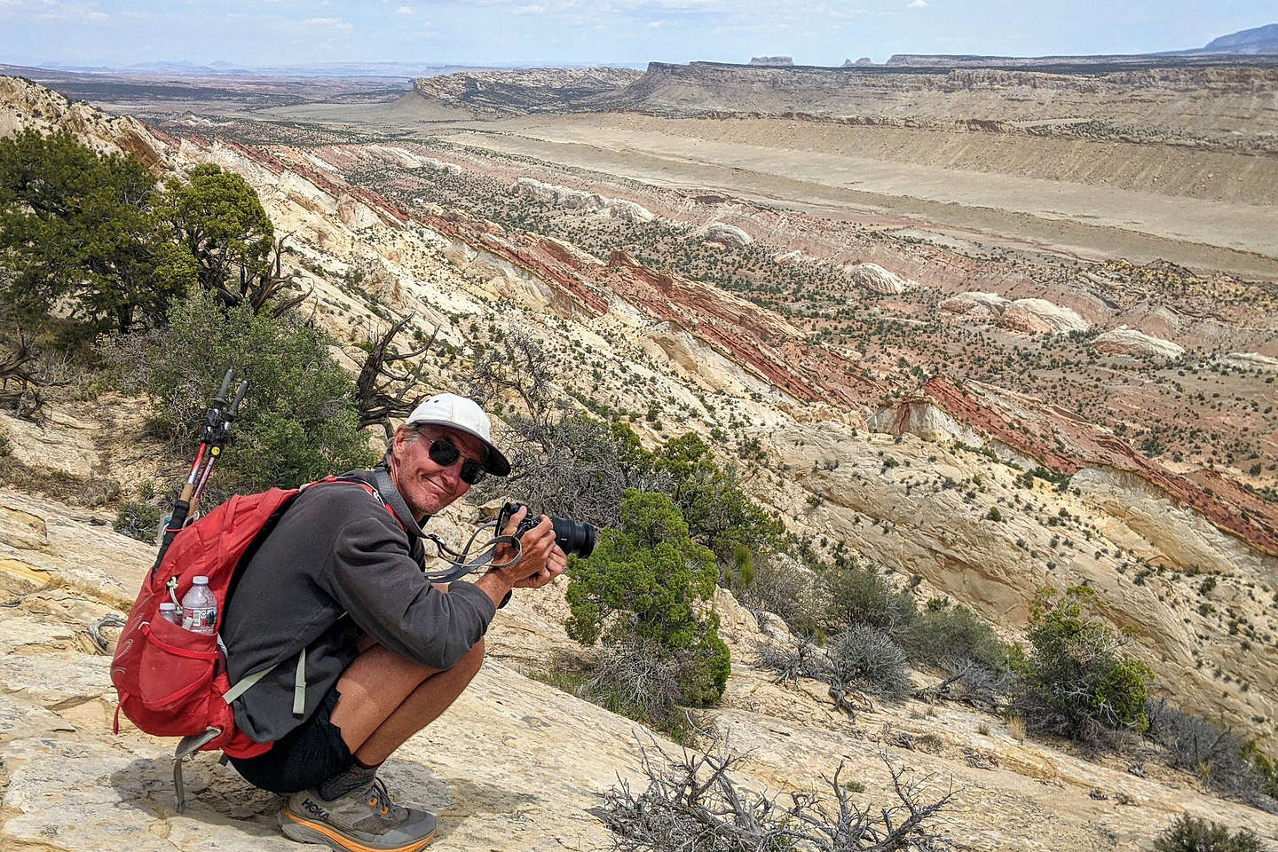Herb enjoying the view of the Strike Valley Herb enjoying the view of the Strike Valley