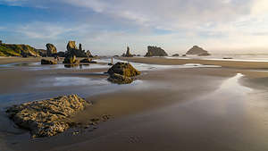 Bandon Beach during sunset