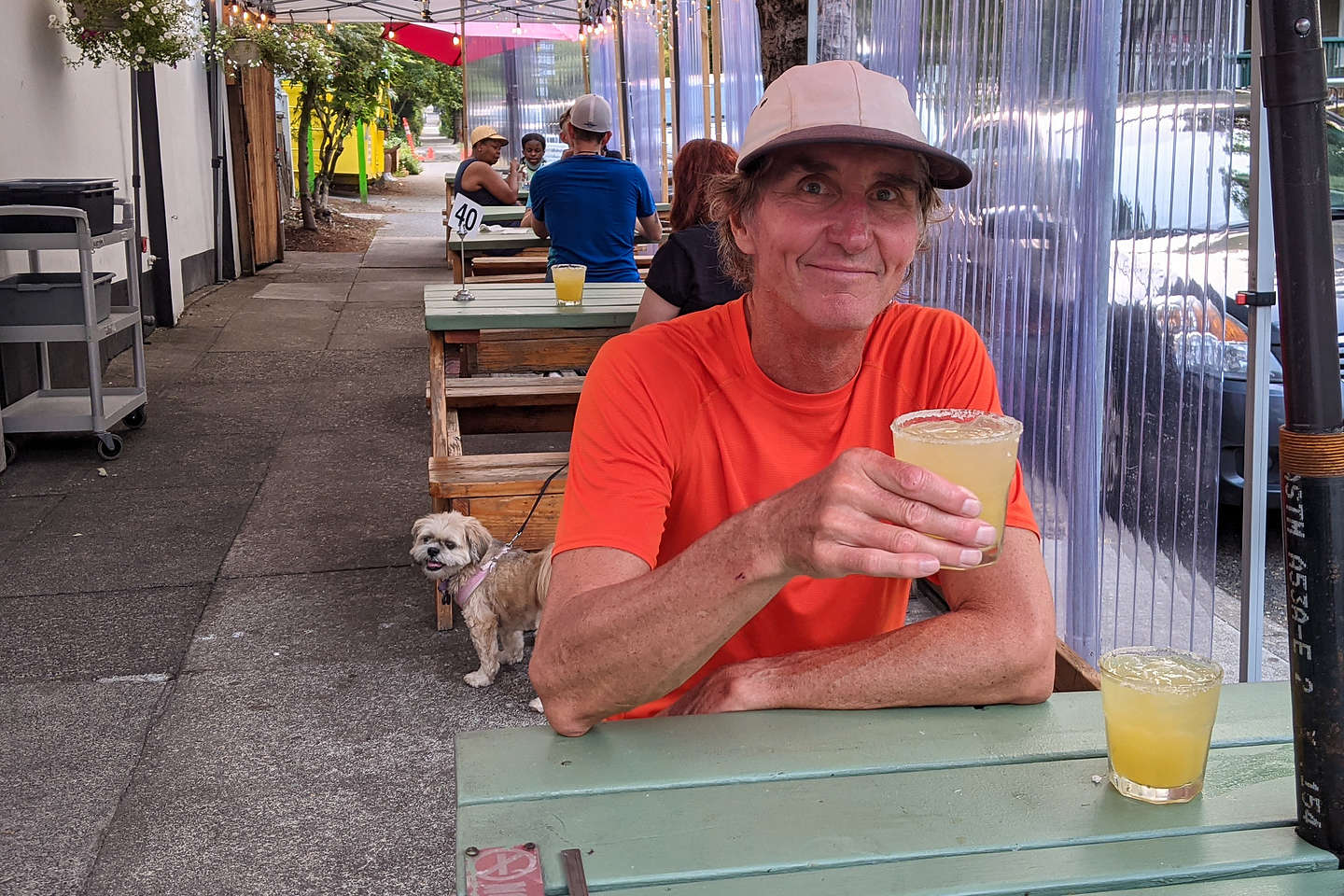 Herb enjoying his $5 Margarita Herb enjoying his $5 Margarita