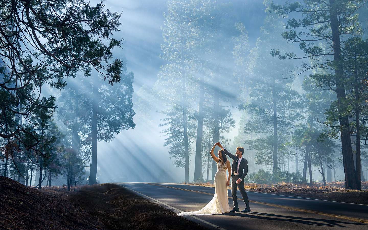 God rays bless the happy couple God rays bless the happy couple